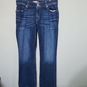 Levi's Size 16 529 Curvy Blue Bootcut Jeans with Embroidered Pockets and Flaps